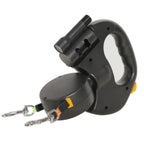 Retractable Double Dog Leash with Dual 3M Leads