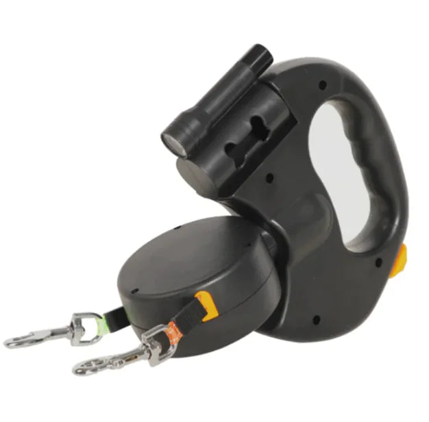 Retractable Double Dog Leash with Dual 3M Leads