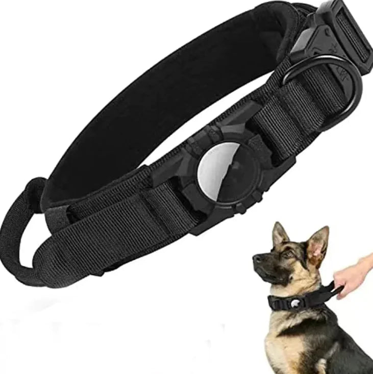 Collar for larger dog with Protective AirTag holder