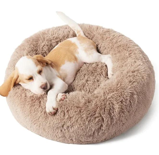 Fluffy Round Non-Slip Pet Bed for Dogs & Cats