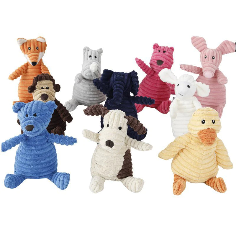 Plush Squeaky Animal Toy for Dogs & Cats