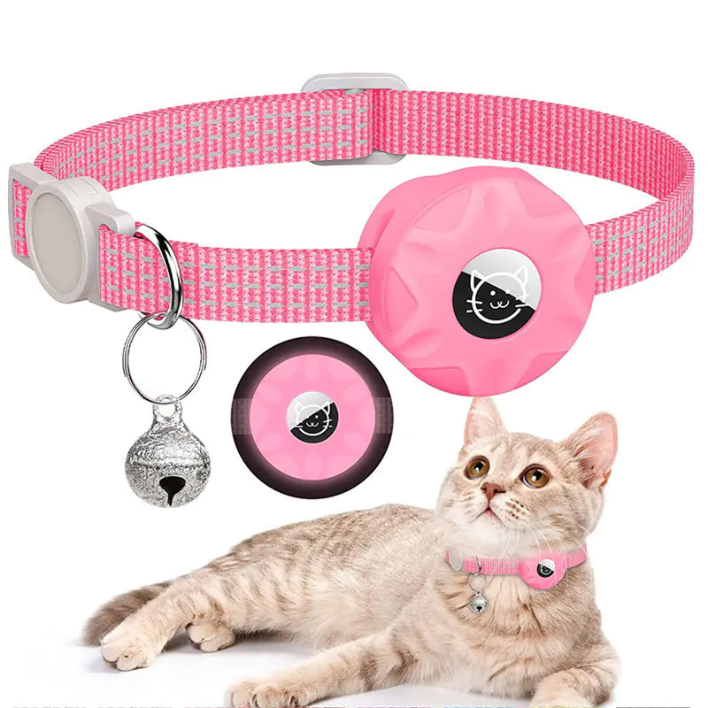 Apple AirTag Cat Collar with Reflective Safety Design