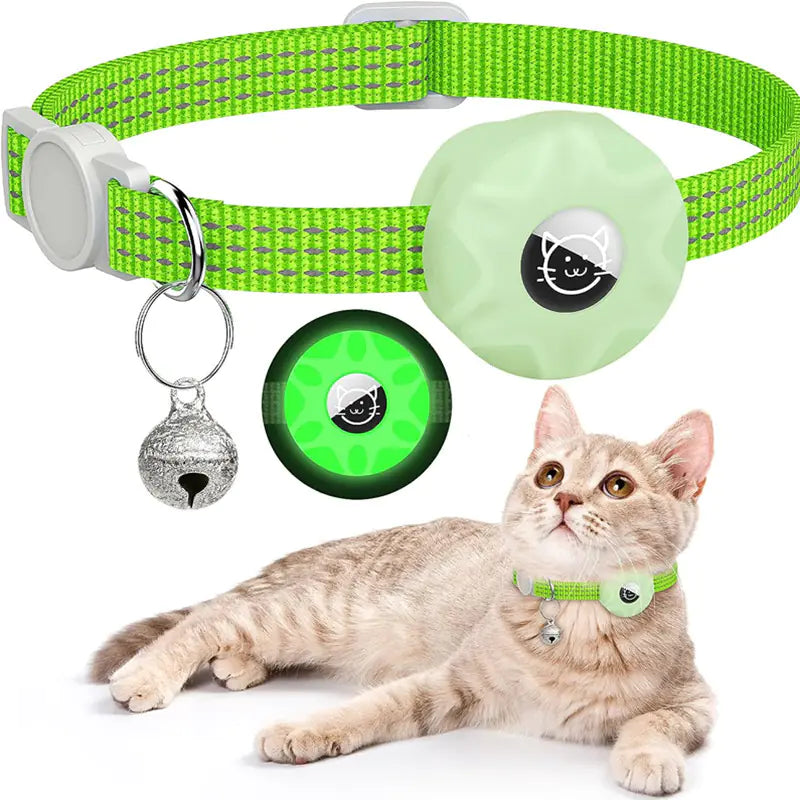 Apple AirTag Cat Collar with Reflective Safety Design