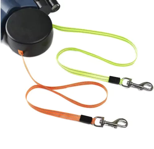Retractable Double Dog Leash with Dual 3M Leads