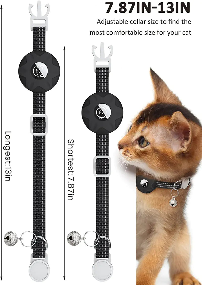 Apple AirTag Cat Collar with Reflective Safety Design