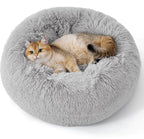 Fluffy Round Non-Slip Pet Bed for Dogs & Cats