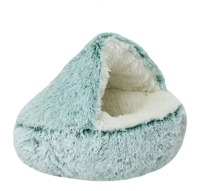 Plush Shell-Shaped Pet Bed for Cats & Small Dogs
