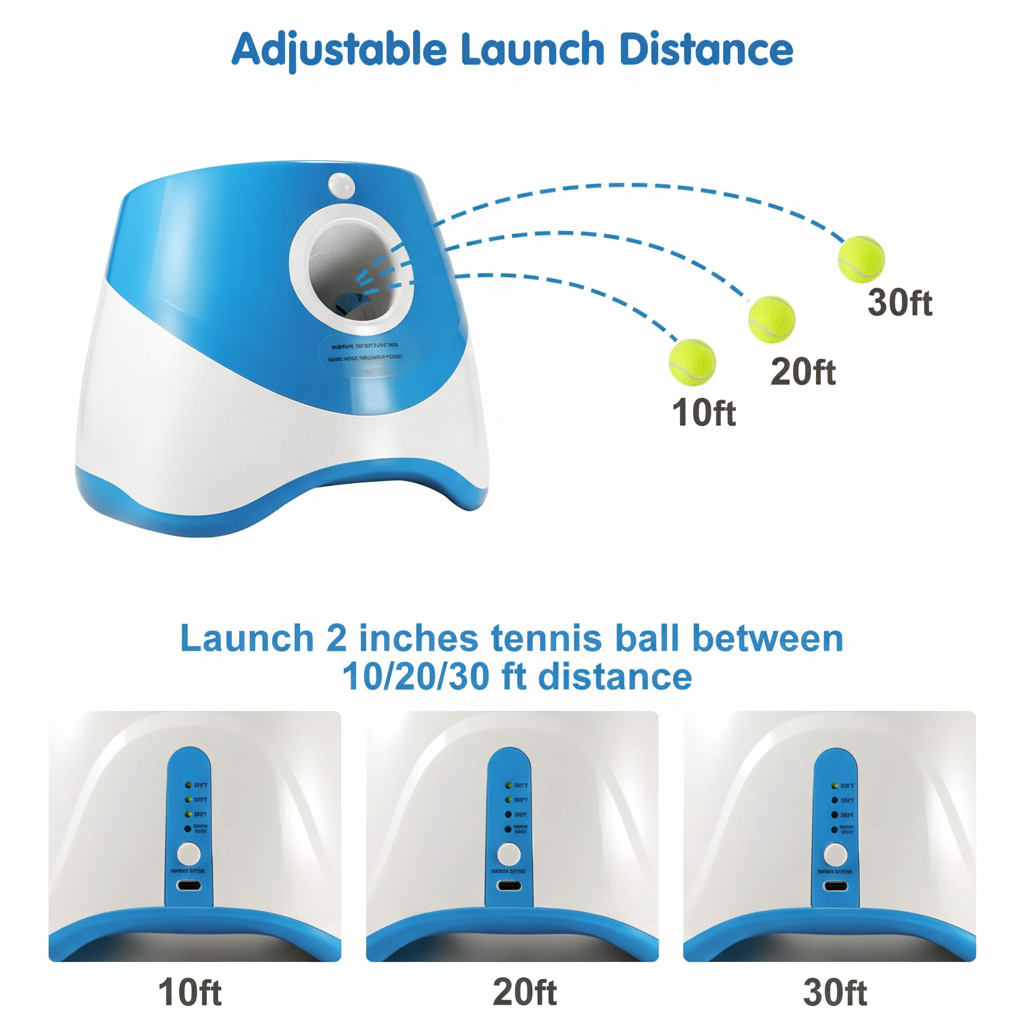 Adjustable Launch Distance - All Yellow Replaced with Blue