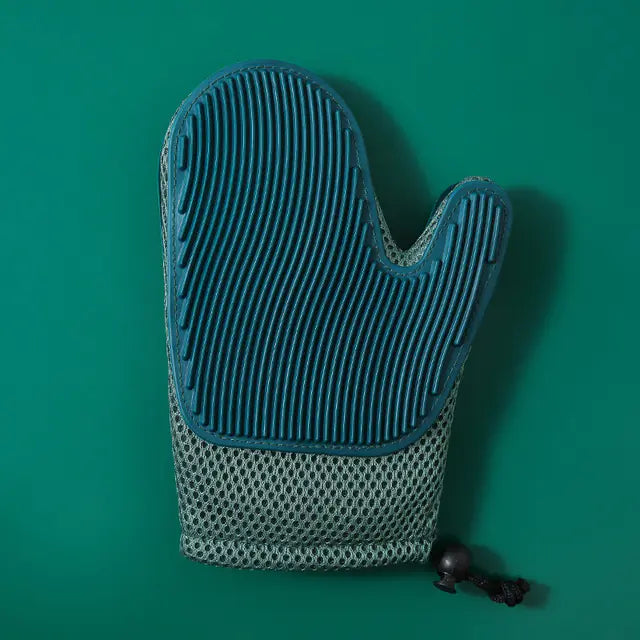 Pet Grooming Gloves with Massage & Hair Removal