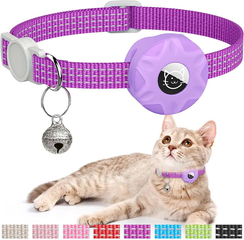 Apple AirTag Cat Collar with Reflective Safety Design