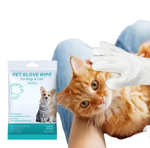 Pet Grooming Cleaning Gloves & Wipes for Dogs & Cats