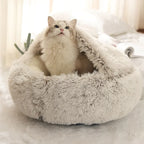 Plush Shell-Shaped Pet Bed for Cats & Small Dogs