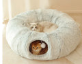 Plush Cat Bed with Tunnel & Peephole