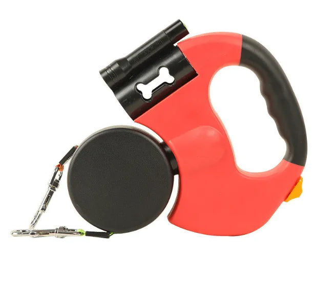 Retractable Double Dog Leash with Dual 3M Leads