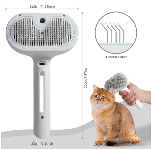 2-in-1 Pet Grooming Spray Brush for Dogs & Cats
