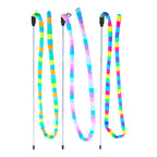 Interactive Cat Toy with Rainbow Stripes and Bell